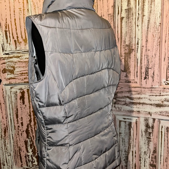 Calvin Klein Metallic Gray Puffer Vest - Picture 6 of 6